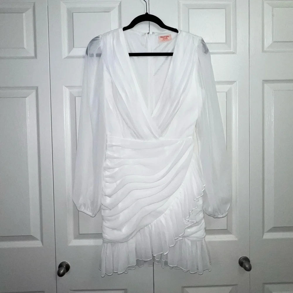 Showpo White Long Sleeve Dress‎